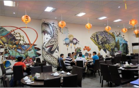 禹州海鲜餐厅墙体彩绘